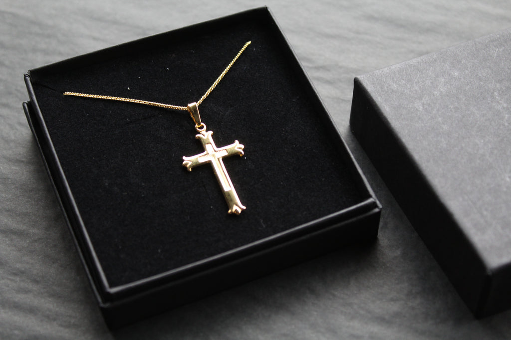 Yellow Gold Vermeil Cross on 20" Chain