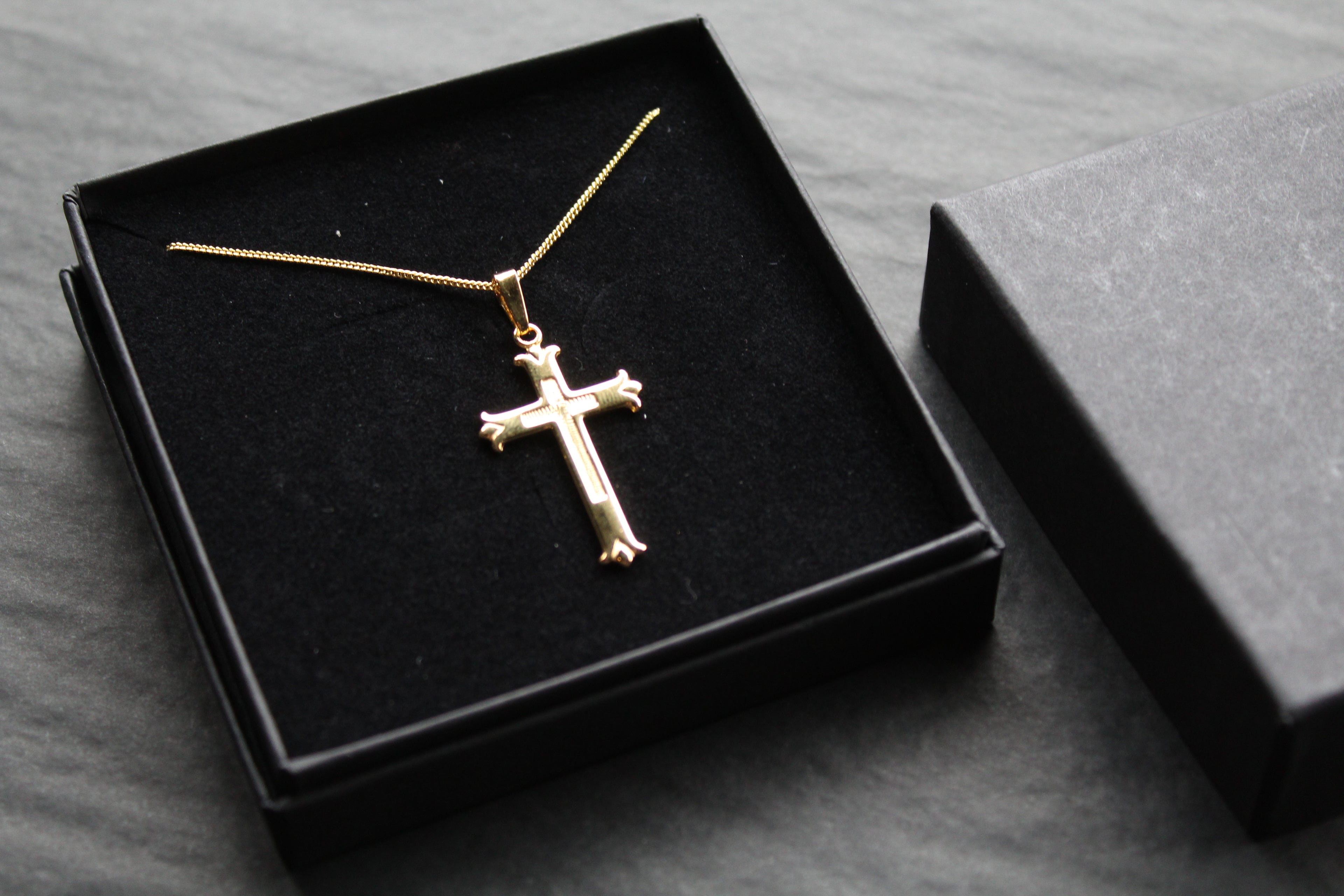 Yellow Gold Vermeil Cross on 20" Chain