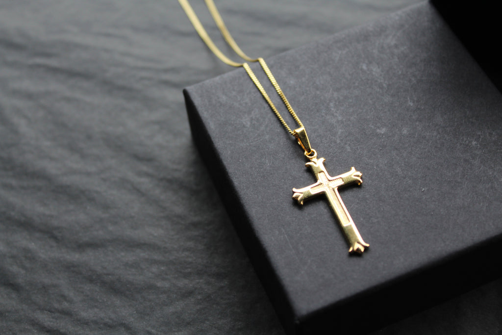 Yellow Gold Vermeil Cross on 20" Chain