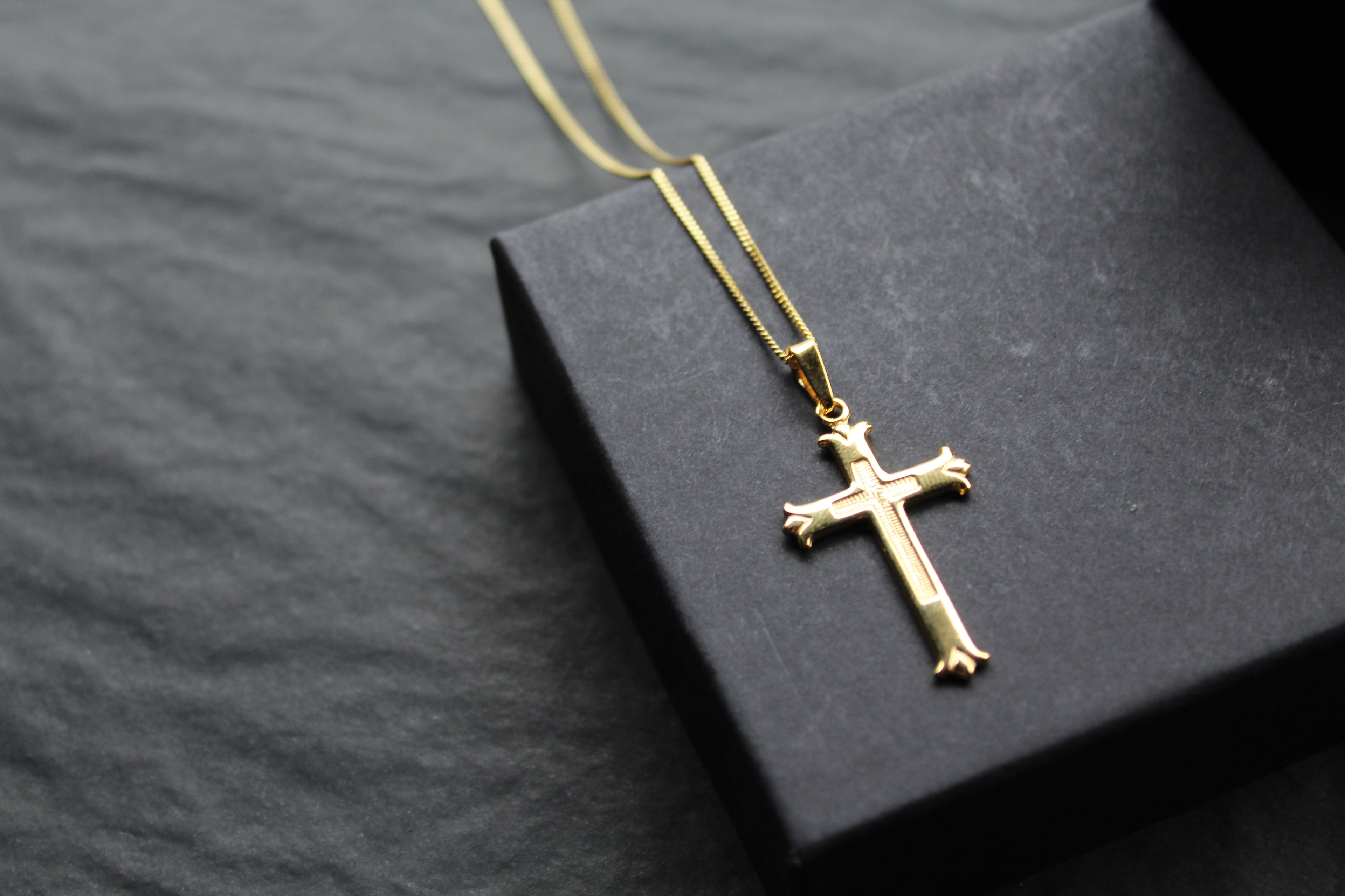 Yellow Gold Vermeil Cross on 20" Chain
