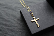 Load image into Gallery viewer, Yellow Gold Vermeil Cross on 20&quot; Chain
