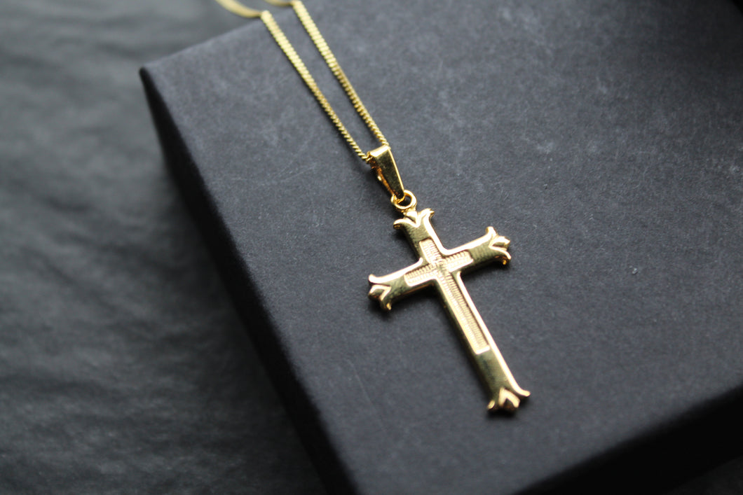 Yellow Gold Vermeil Cross on 20