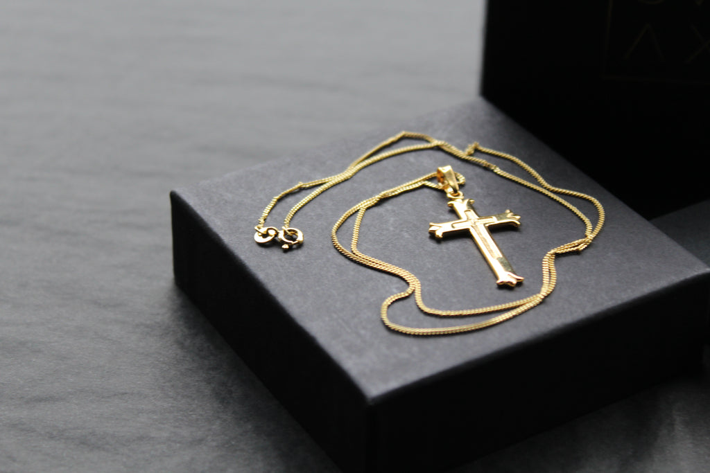 Yellow Gold Vermeil Cross on 20" Chain