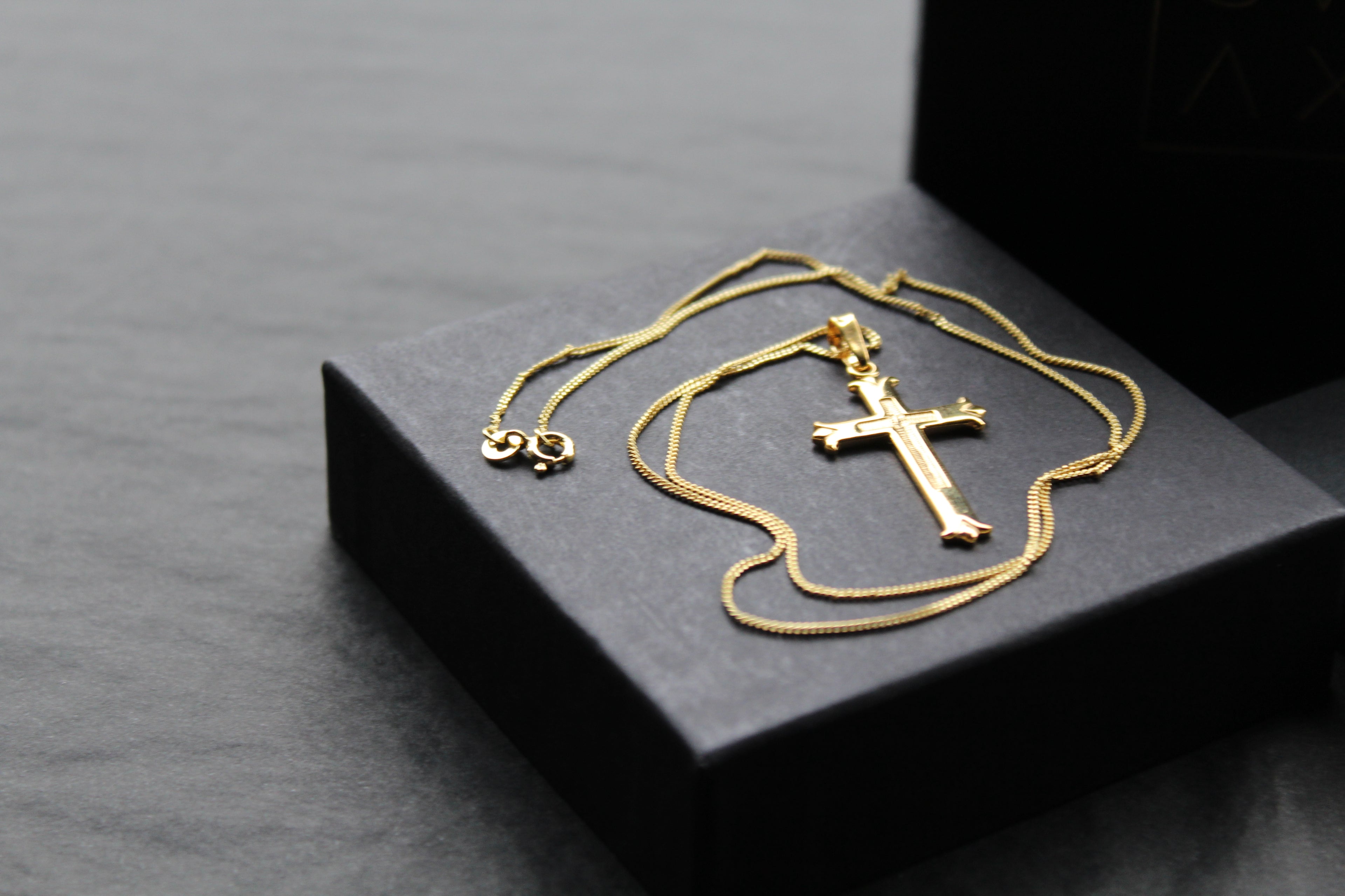 Yellow Gold Vermeil Cross on 20" Chain