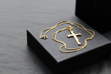 Load image into Gallery viewer, Yellow Gold Vermeil Cross on 20&quot; Chain
