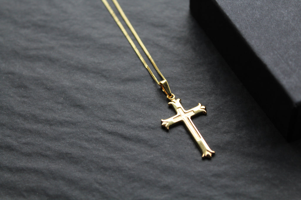 Yellow Gold Vermeil Cross on 20" Chain