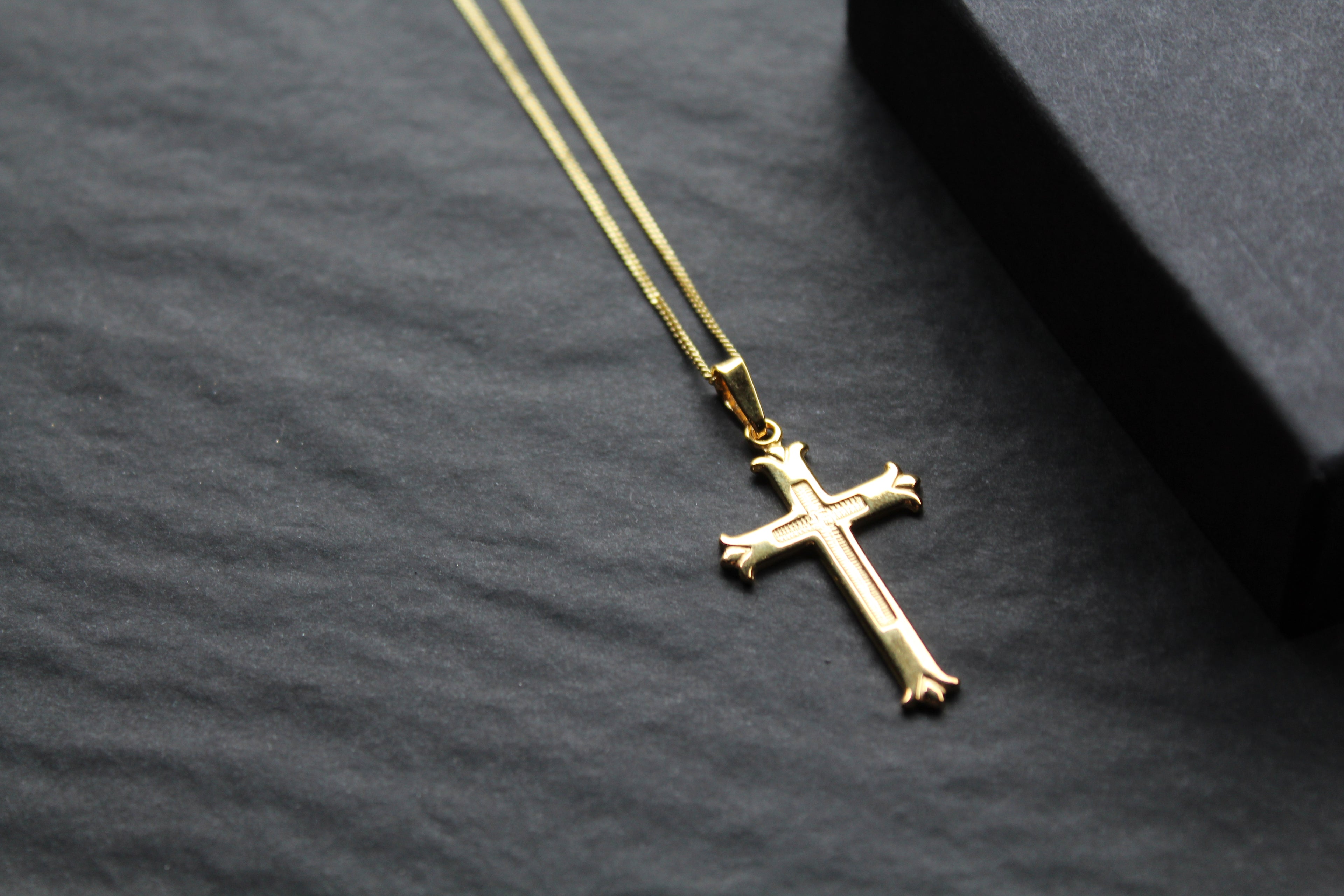 Yellow Gold Vermeil Cross on 20" Chain
