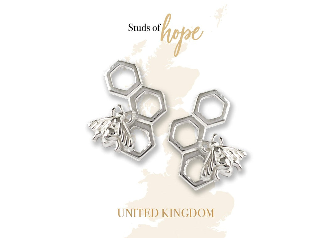 Studs of Hope - Silver Bumble Bee Stud Earring