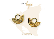 Load image into Gallery viewer, Studs of Hope - Gold Art Deco Stud Earrings
