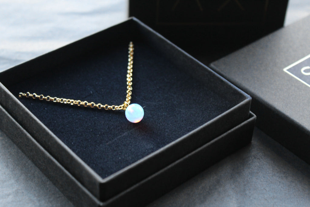 14ct Gold filled Sea Opal Necklace - Swax Jewellery Barmouth