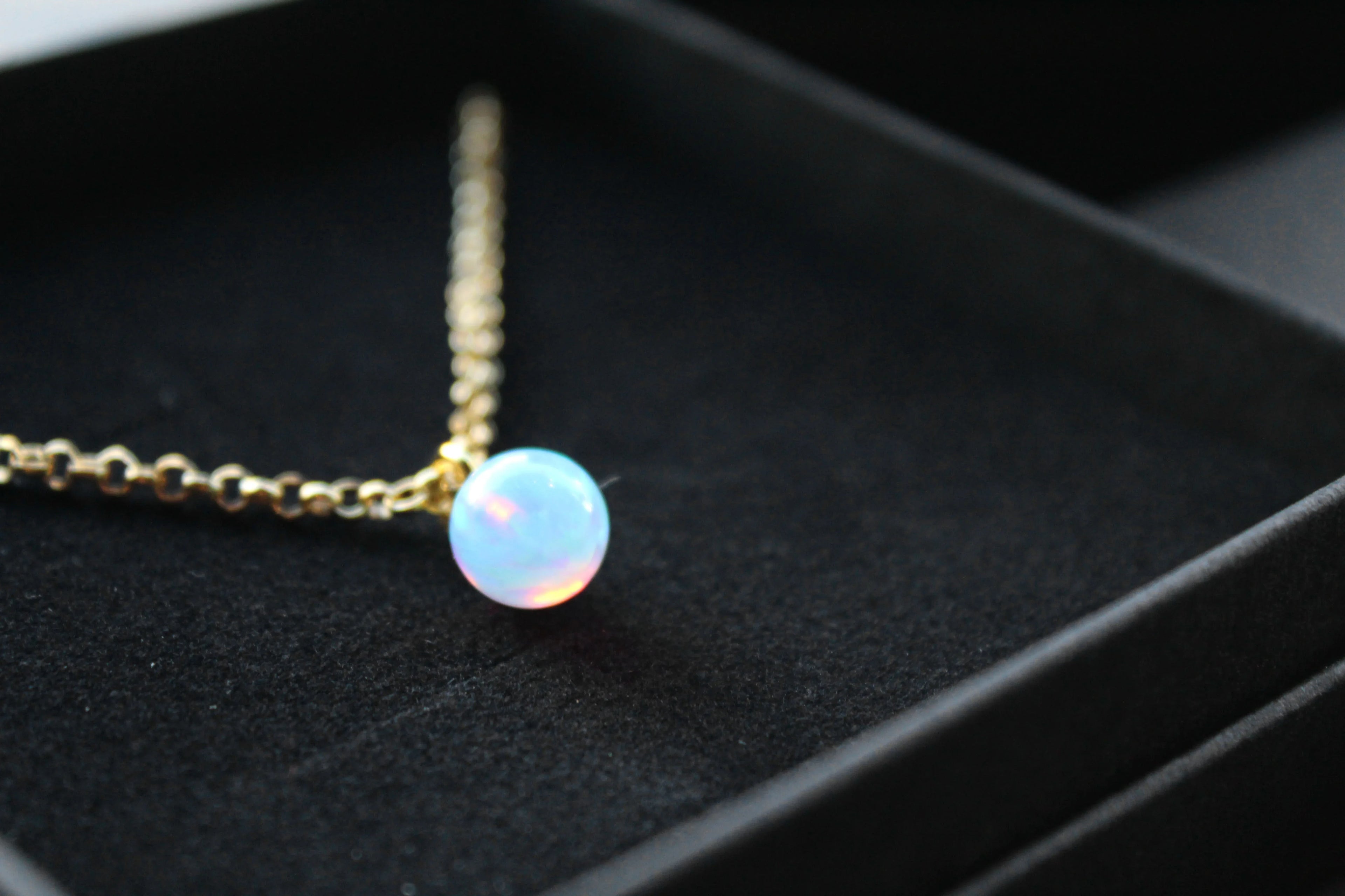 14ct Gold filled Sea Opal Necklace - Swax Jewellery Barmouth