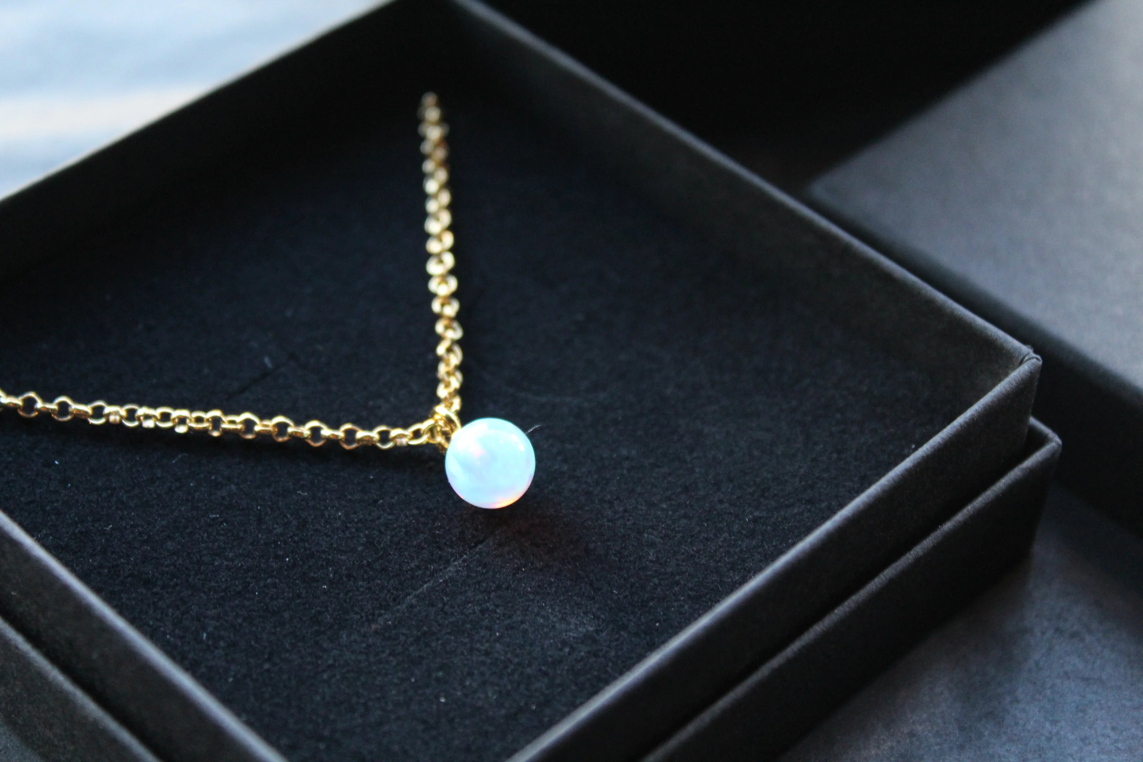 14ct Gold filled Sea Opal Necklace - Swax Jewellery Barmouth