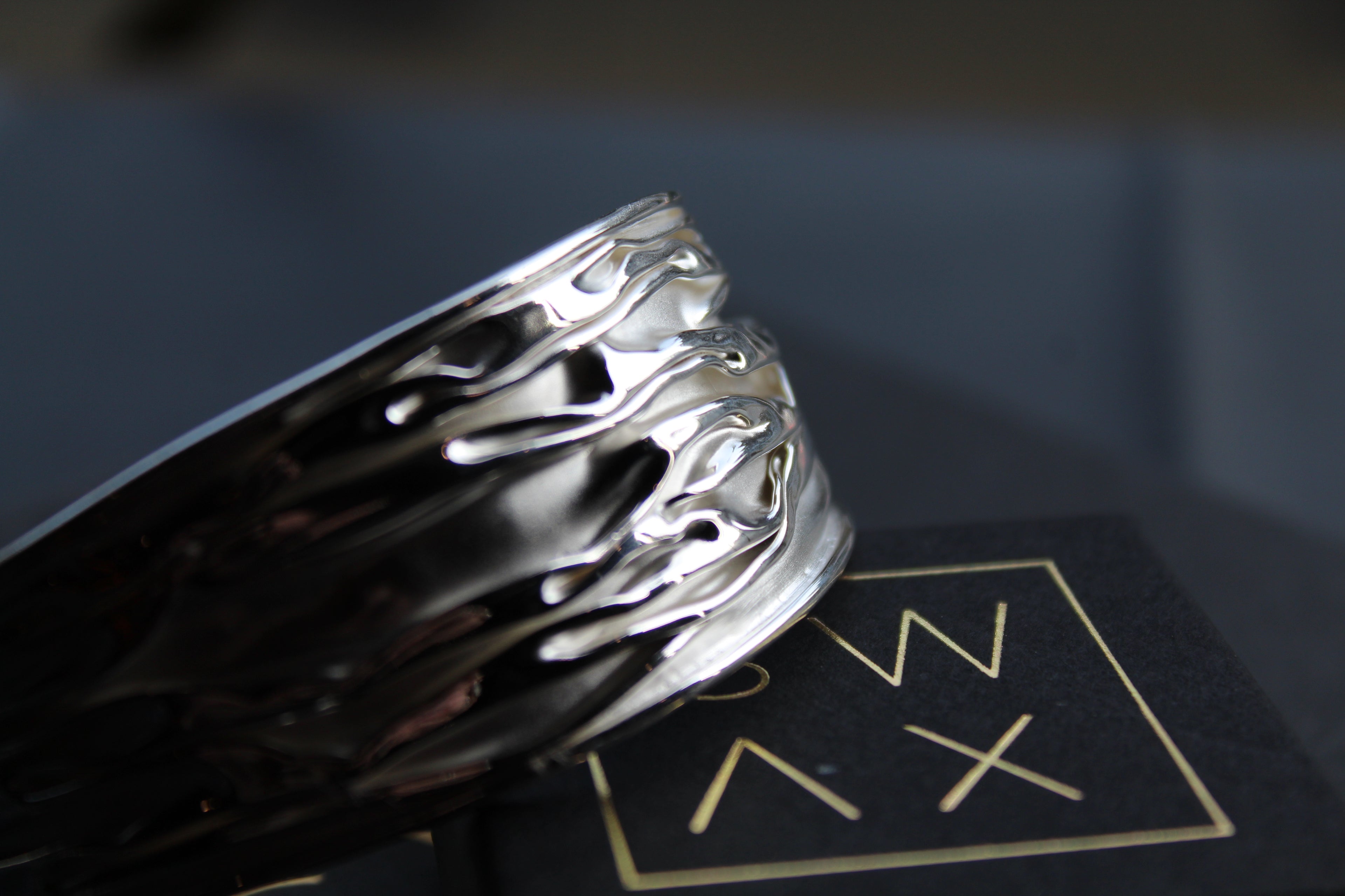 Sterling Silver Large Ruched Cuff