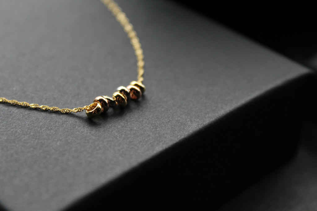 9ct Gold "7 Lucky Ring" Necklace - Swax Jewellery Barmouth