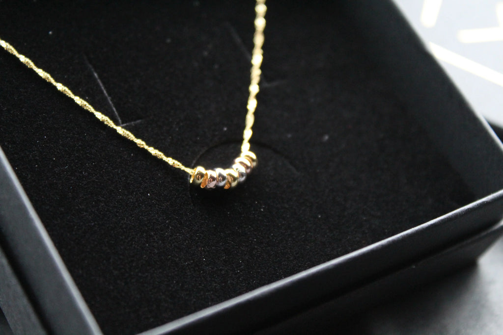 9ct Gold "7 Lucky Ring" Necklace - Swax Jewellery Barmouth