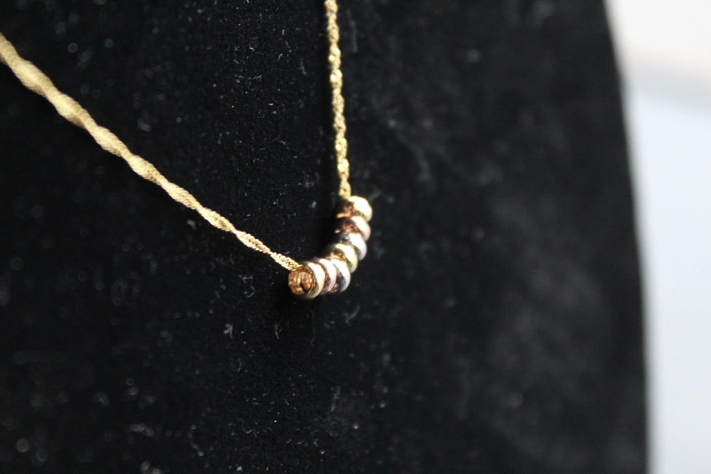 9ct Gold "7 Lucky Ring" Necklace - Swax Jewellery Barmouth