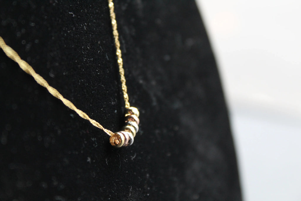 9ct Gold "7 Lucky Ring" Necklace - Swax Jewellery Barmouth