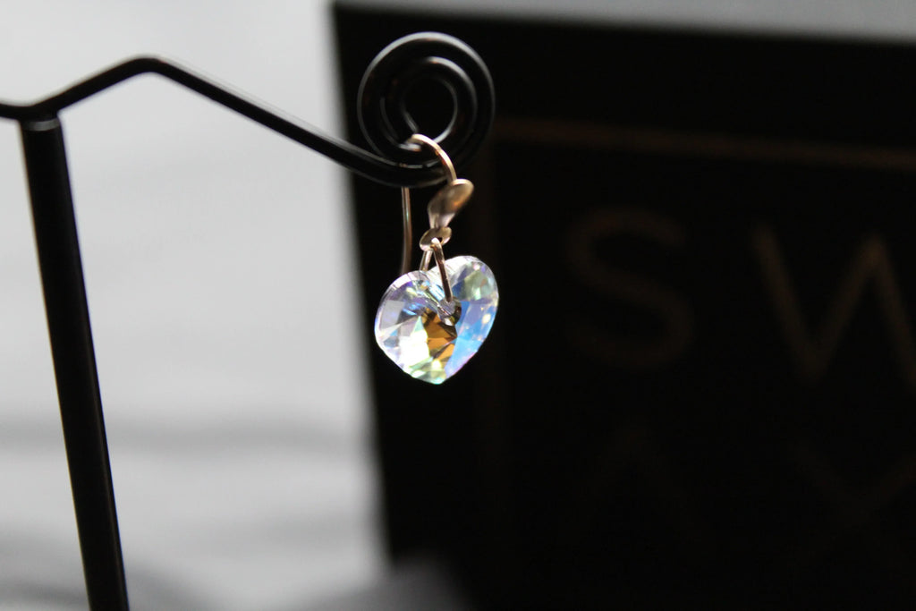 9ct Gold Austrian Crystal Drop Earring - Swax Jewellery Barmouth