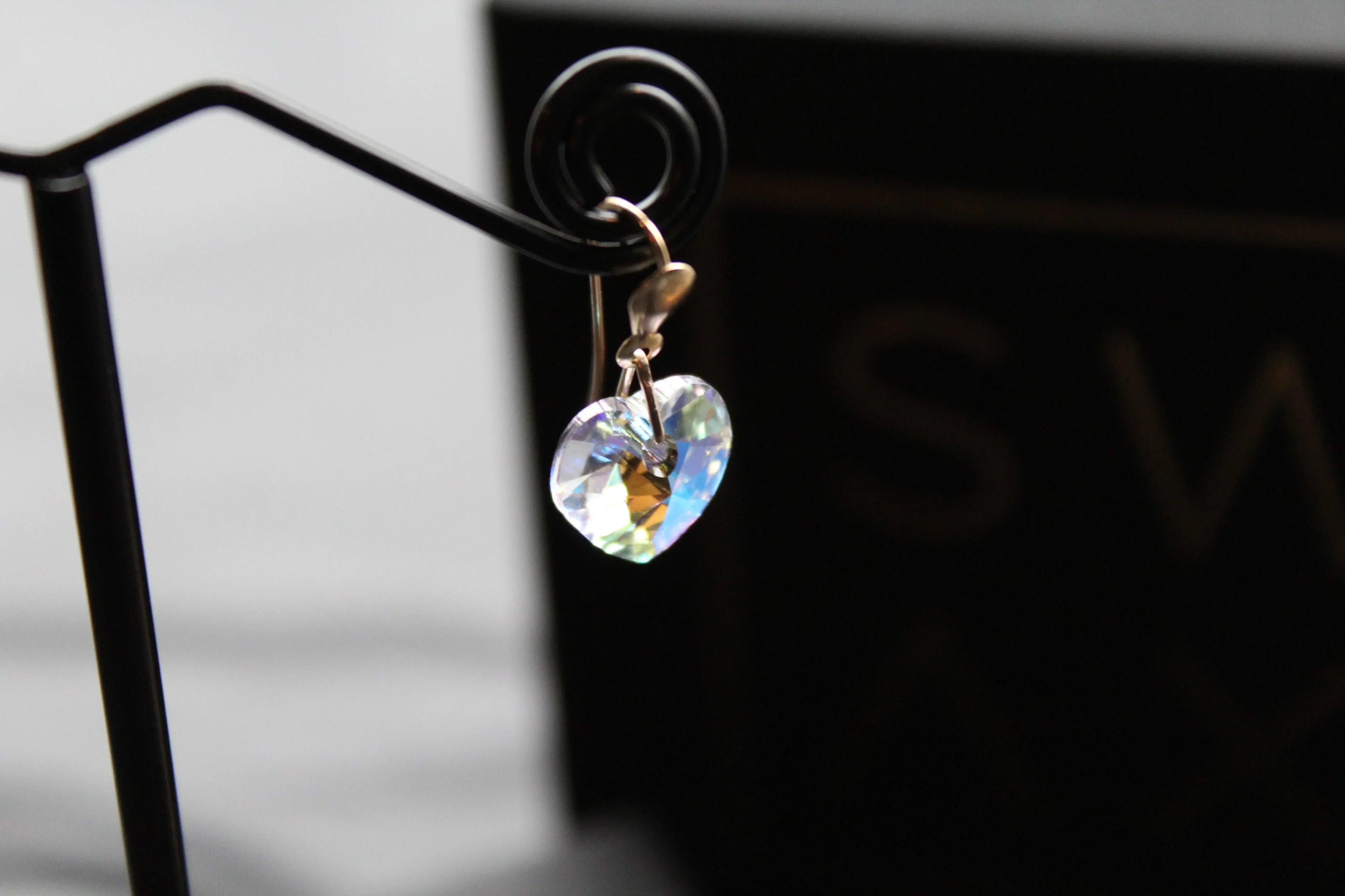 9ct Gold Austrian Crystal Drop Earring - Swax Jewellery Barmouth