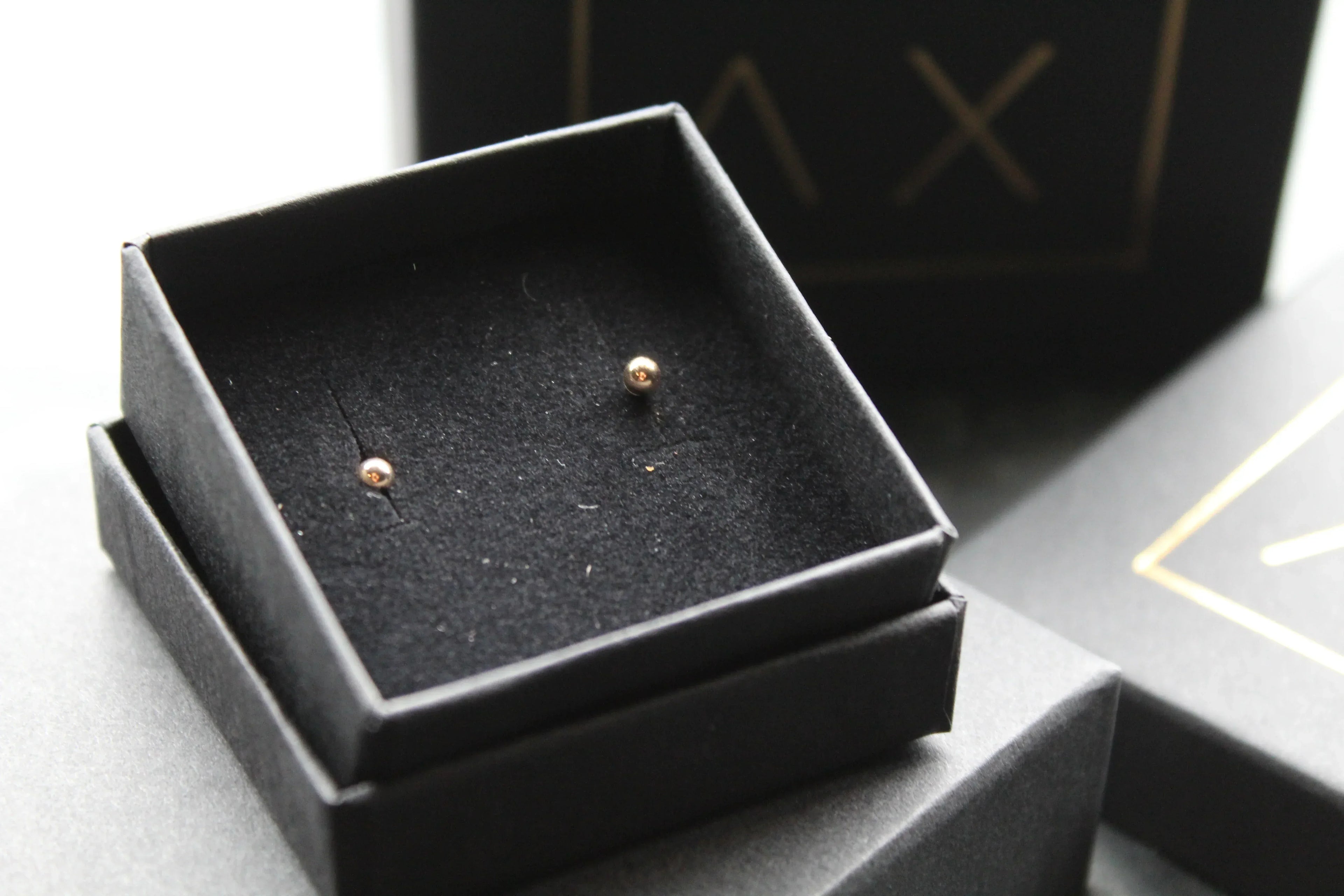 9ct Gold Bead Studs - Swax Jewellery Barmouth