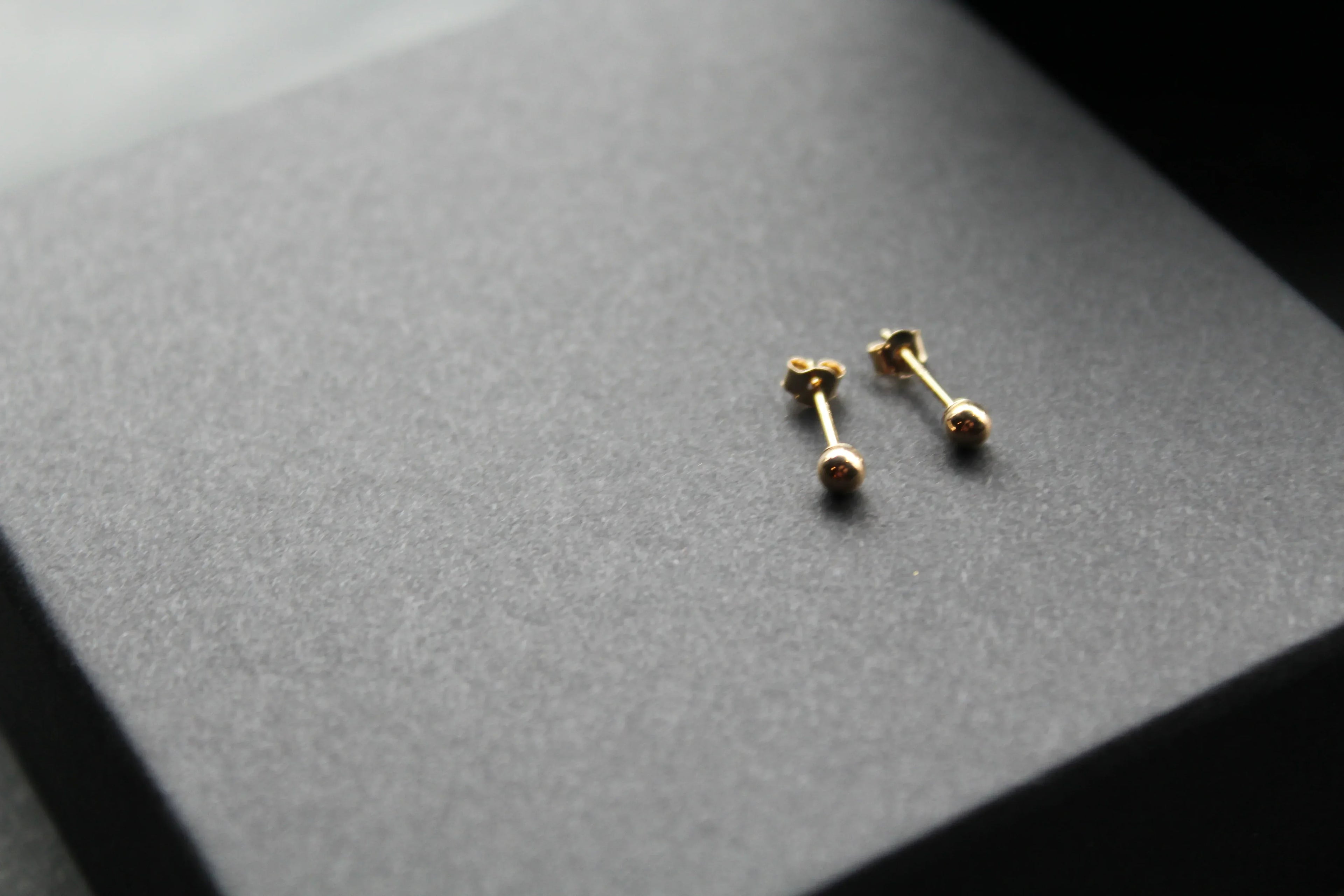 9ct Gold Bead Studs - Swax Jewellery Barmouth