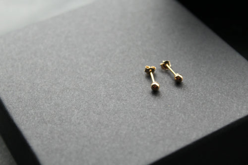 9ct Gold Bead Studs - Swax Jewellery Barmouth