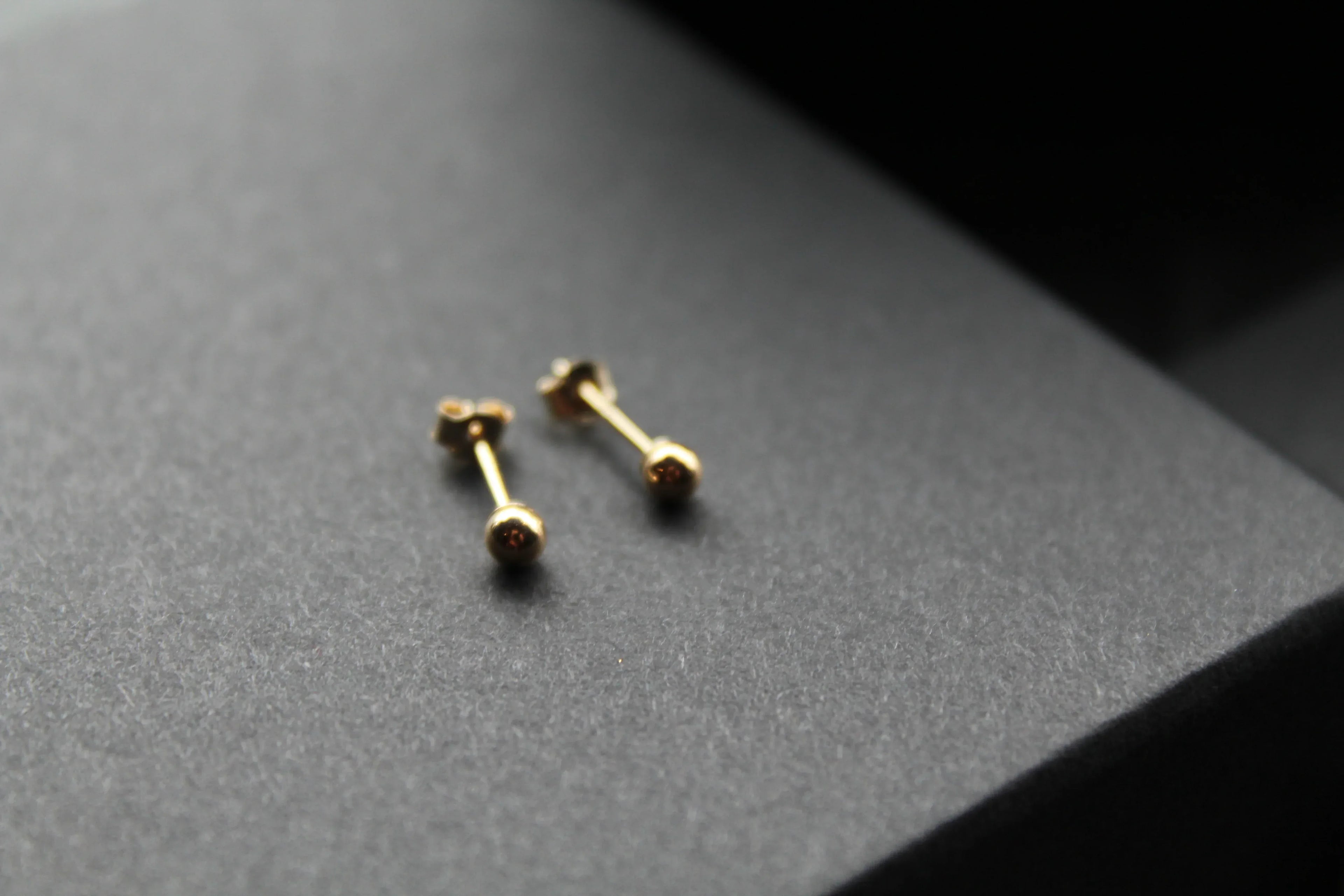 9ct Gold Bead Studs - Swax Jewellery Barmouth