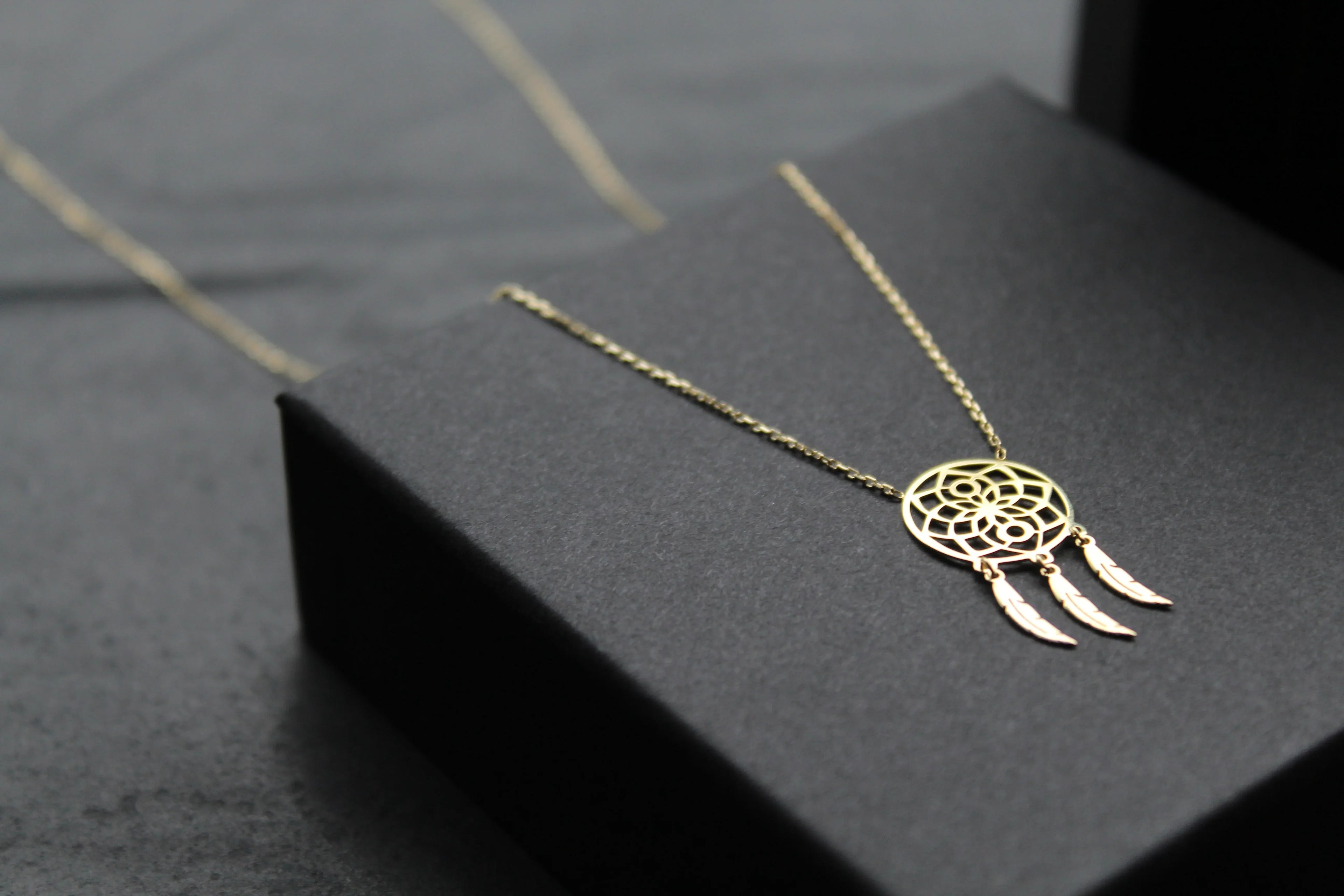 9ct Gold Dream Catcher Necklace - Swax Jewellery Barmouth