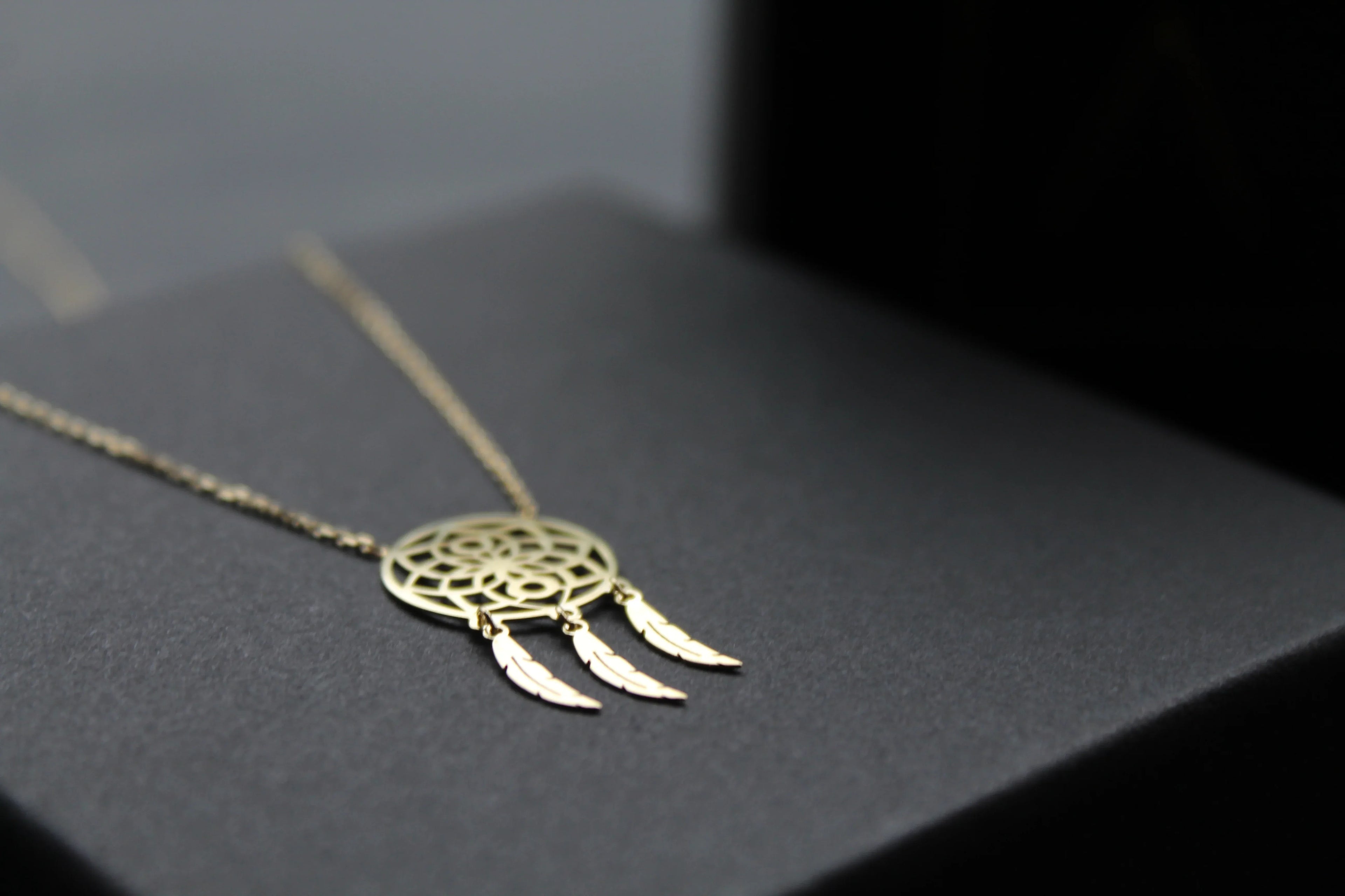 9ct Gold Dream Catcher Necklace - Swax Jewellery Barmouth