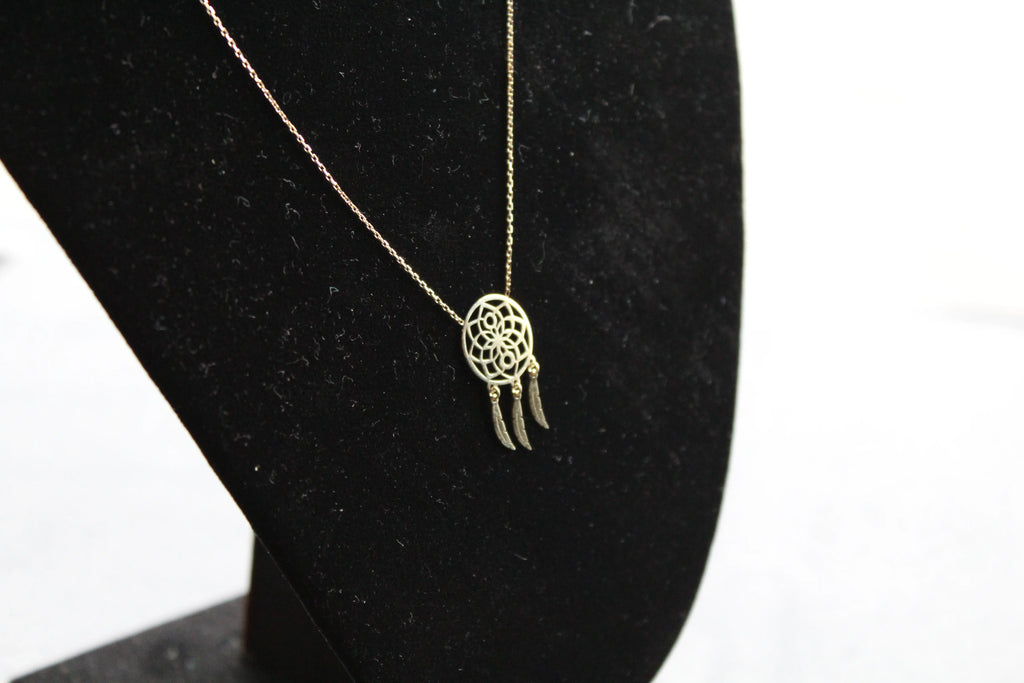 9ct Gold Dream Catcher Necklace - Swax Jewellery Barmouth