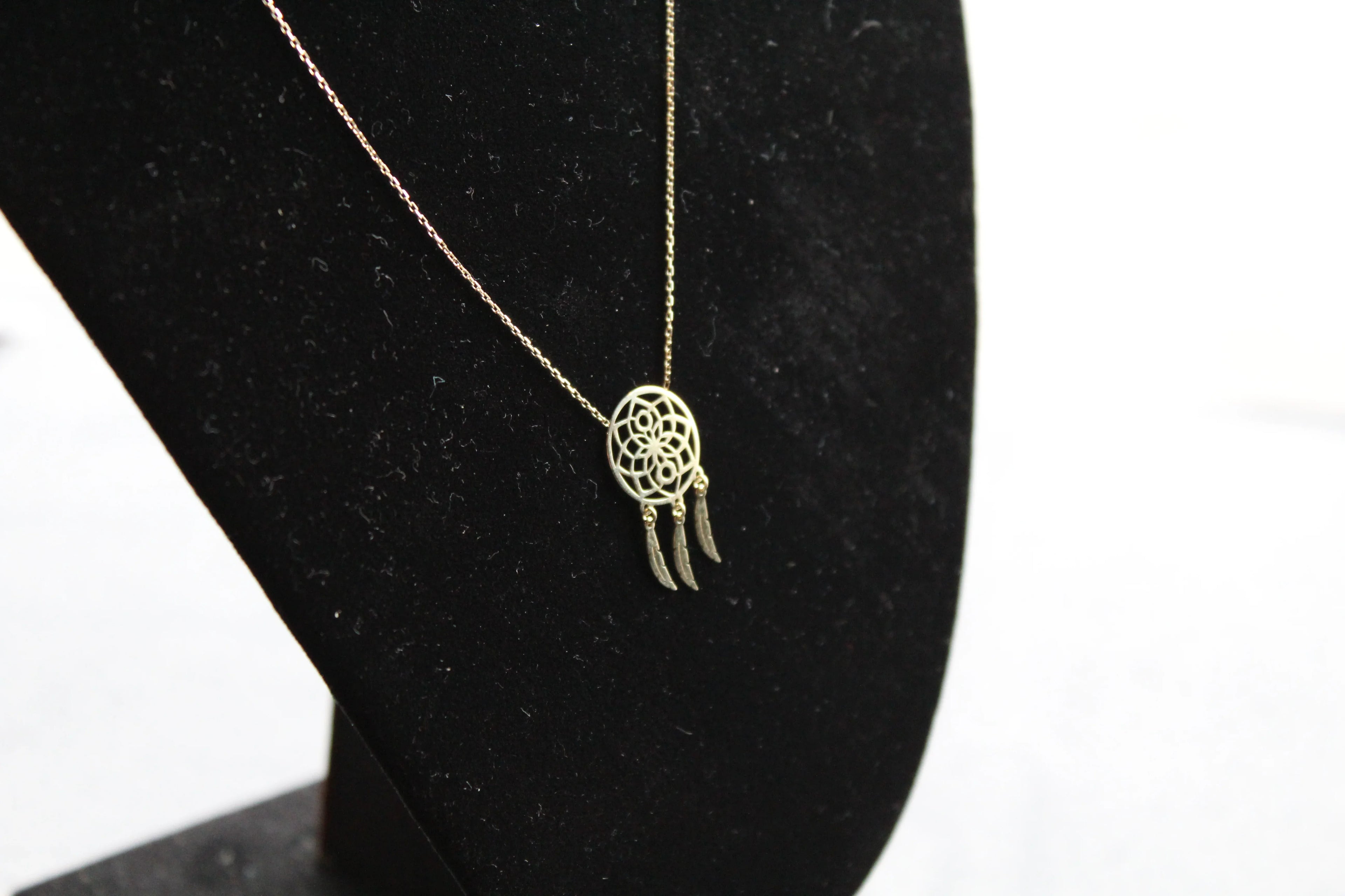 9ct Gold Dream Catcher Necklace - Swax Jewellery Barmouth