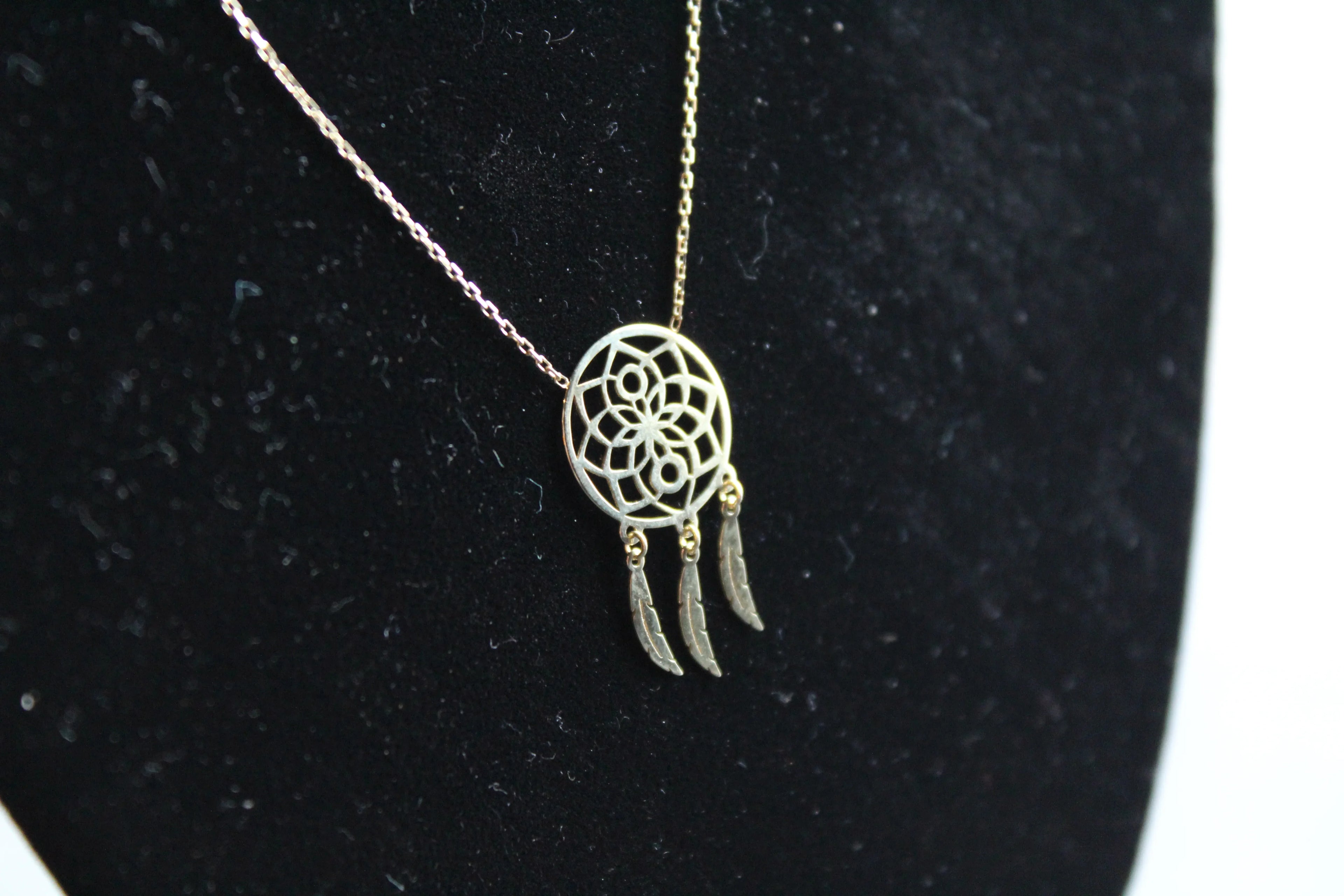 9ct Gold Dream Catcher Necklace - Swax Jewellery Barmouth