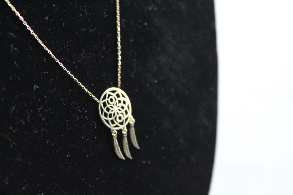 9ct Gold Dream Catcher Necklace - Swax Jewellery Barmouth