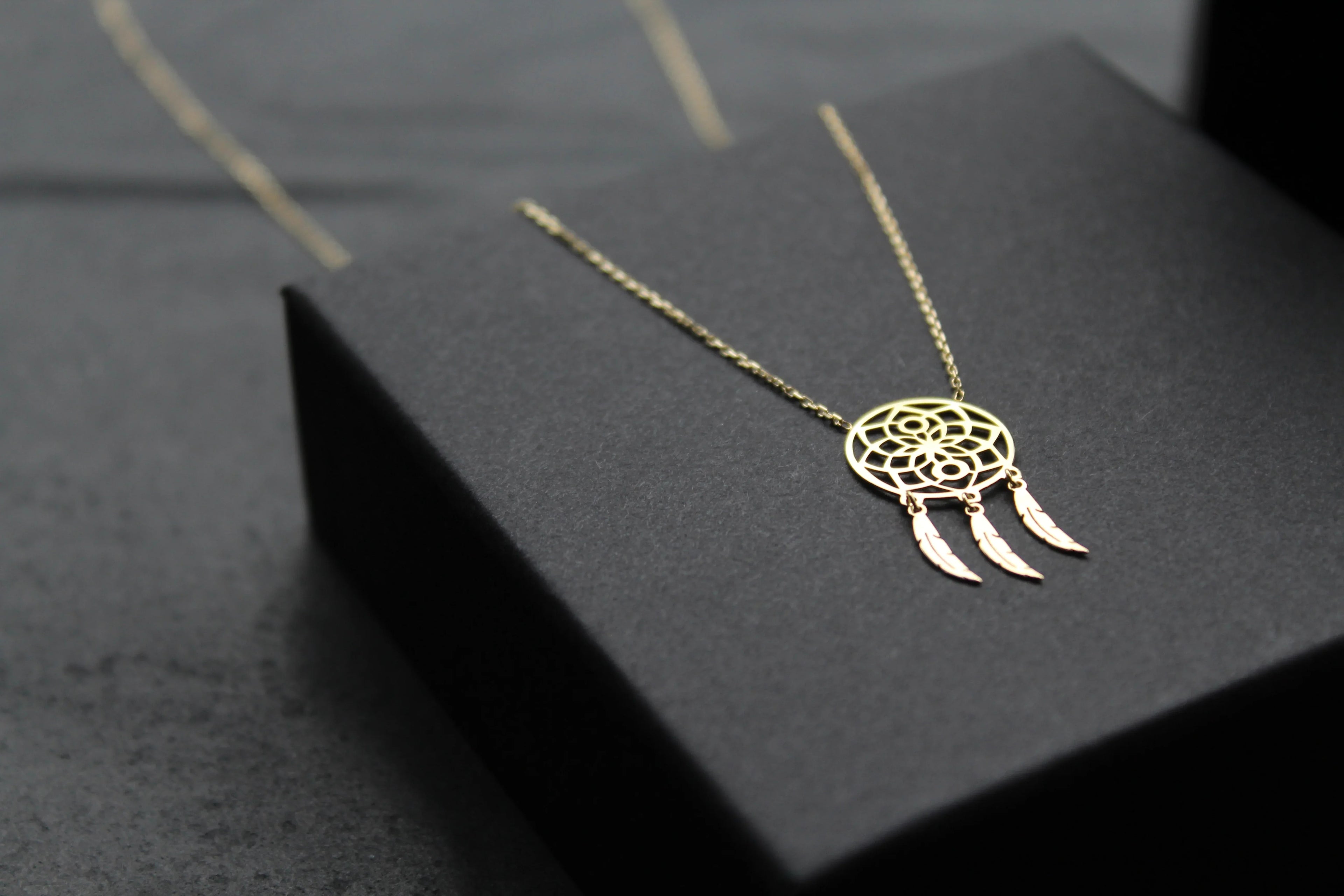 9ct Gold Dream Catcher Necklace - Swax Jewellery Barmouth