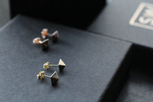 Load image into Gallery viewer, 9ct Gold Pyramid Studs
