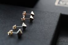 Load image into Gallery viewer, 9ct Gold Pyramid Studs
