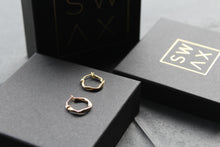 Load image into Gallery viewer, 9ct Gold Twisted Square Hoops
