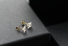 Load image into Gallery viewer, 9ct Gold square  Clear CZ Studs
