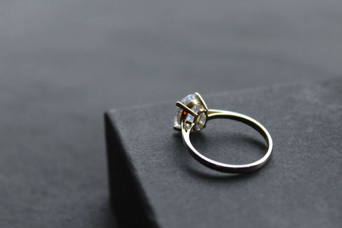 9ct Solitaire Clear CZ Ring - Swax Jewellery Barmouth