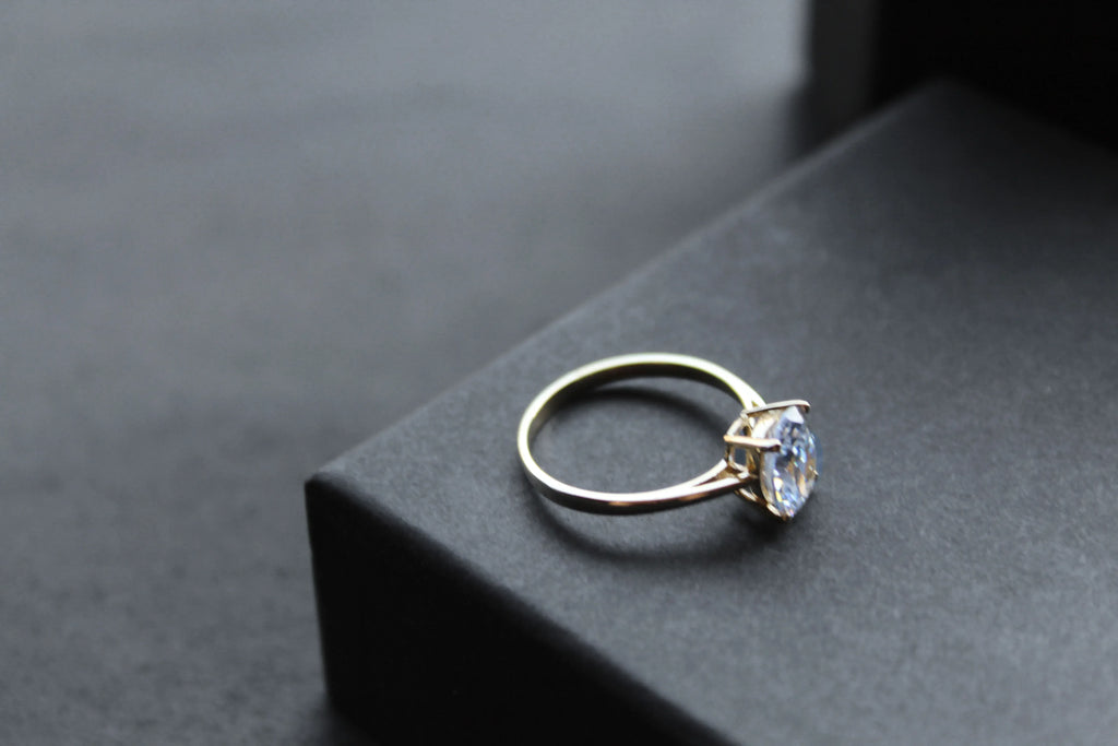 9ct Solitaire Clear CZ Ring - Swax Jewellery Barmouth