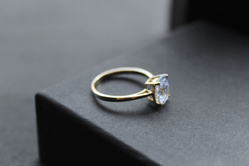 9ct Solitaire Clear CZ Ring - Swax Jewellery Barmouth