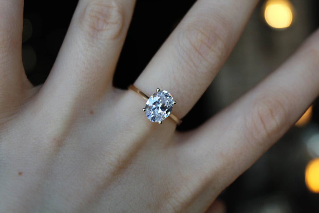 9ct Solitaire Clear CZ Ring - Swax Jewellery Barmouth