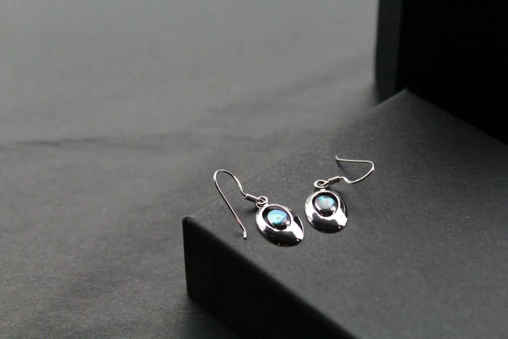 Abalone Oval Earrings - Swax Jewellery Barmouth