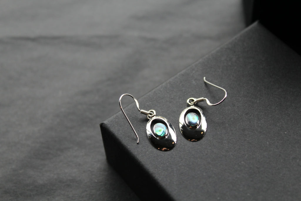 Abalone Oval Earrings - Swax Jewellery Barmouth
