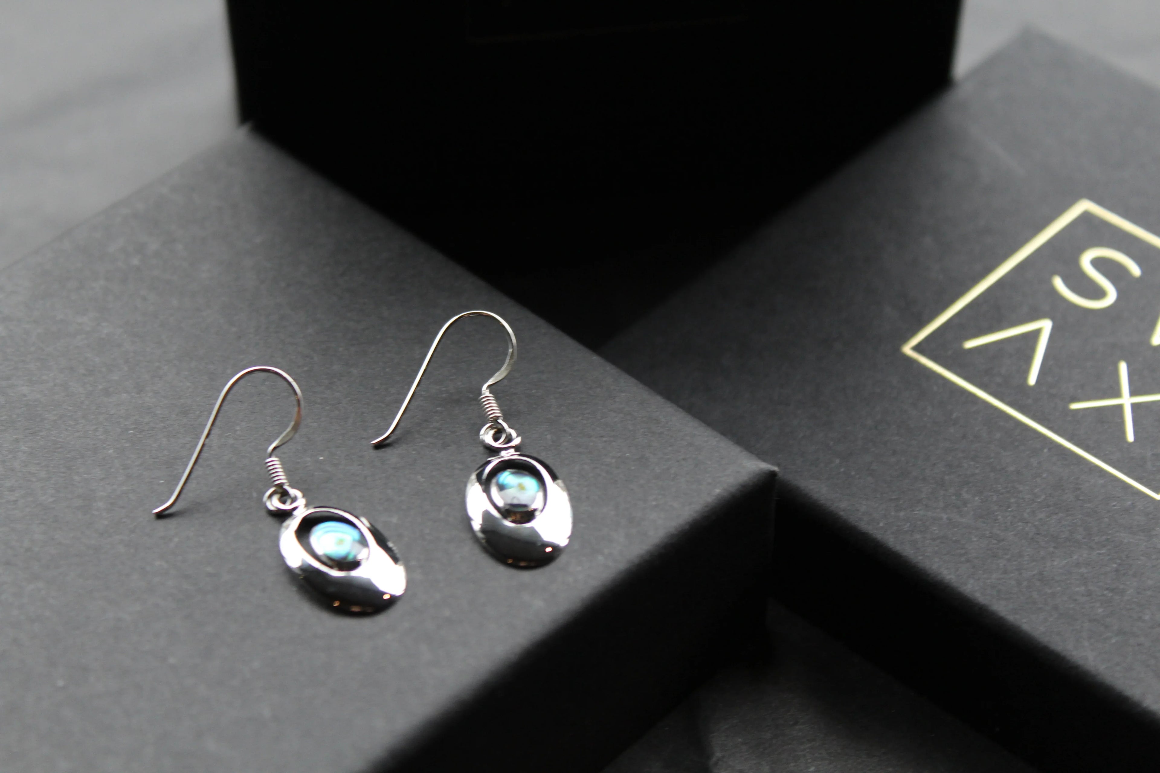 Abalone Oval Earrings - Swax Jewellery Barmouth