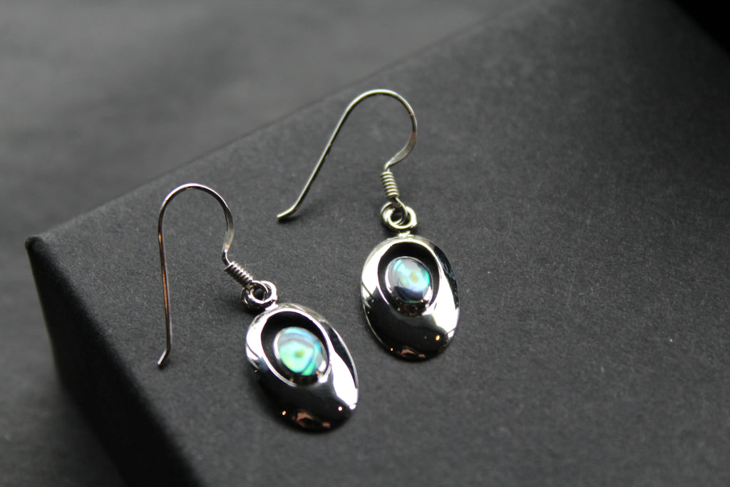 Abalone Oval Earrings - Swax Jewellery Barmouth