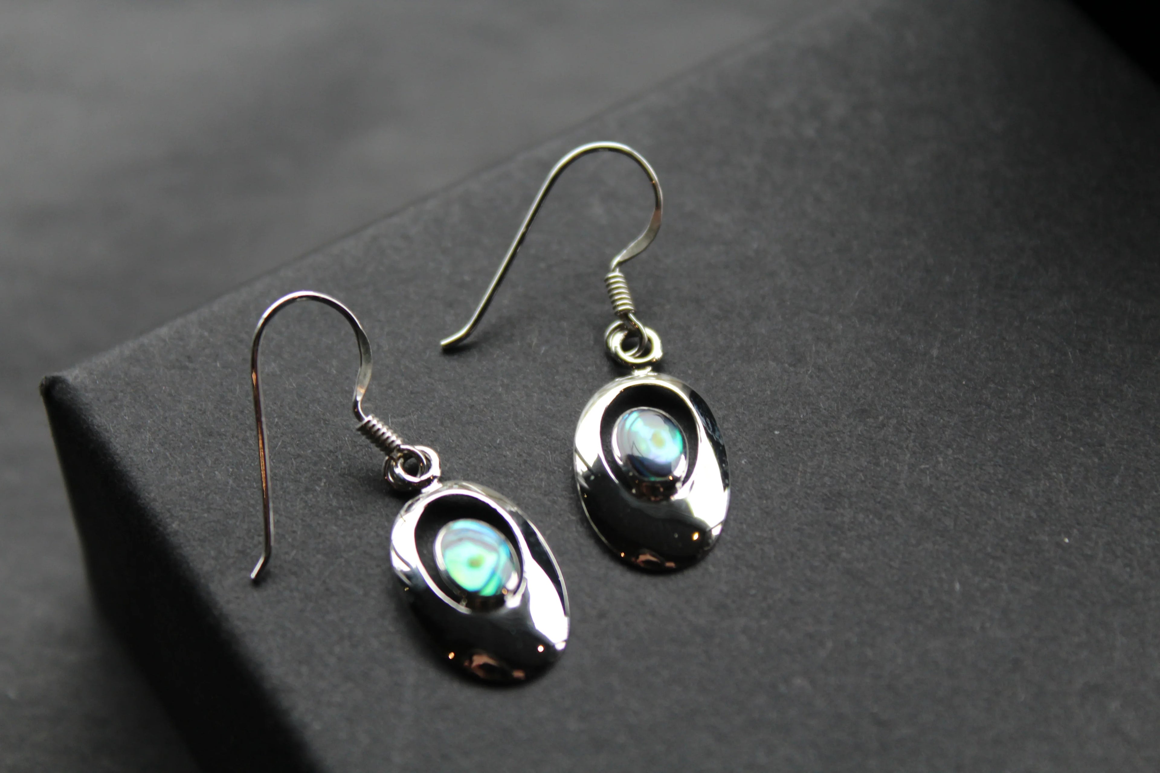 Abalone Oval Earrings - Swax Jewellery Barmouth