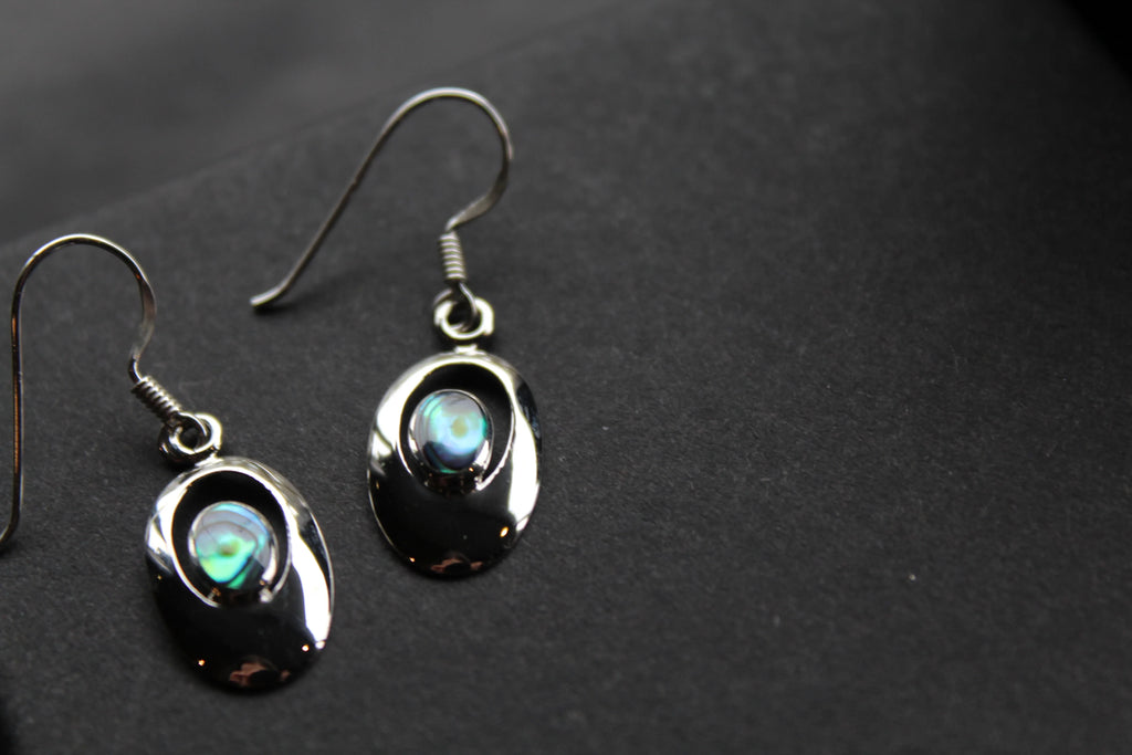 Abalone Oval Earrings - Swax Jewellery Barmouth