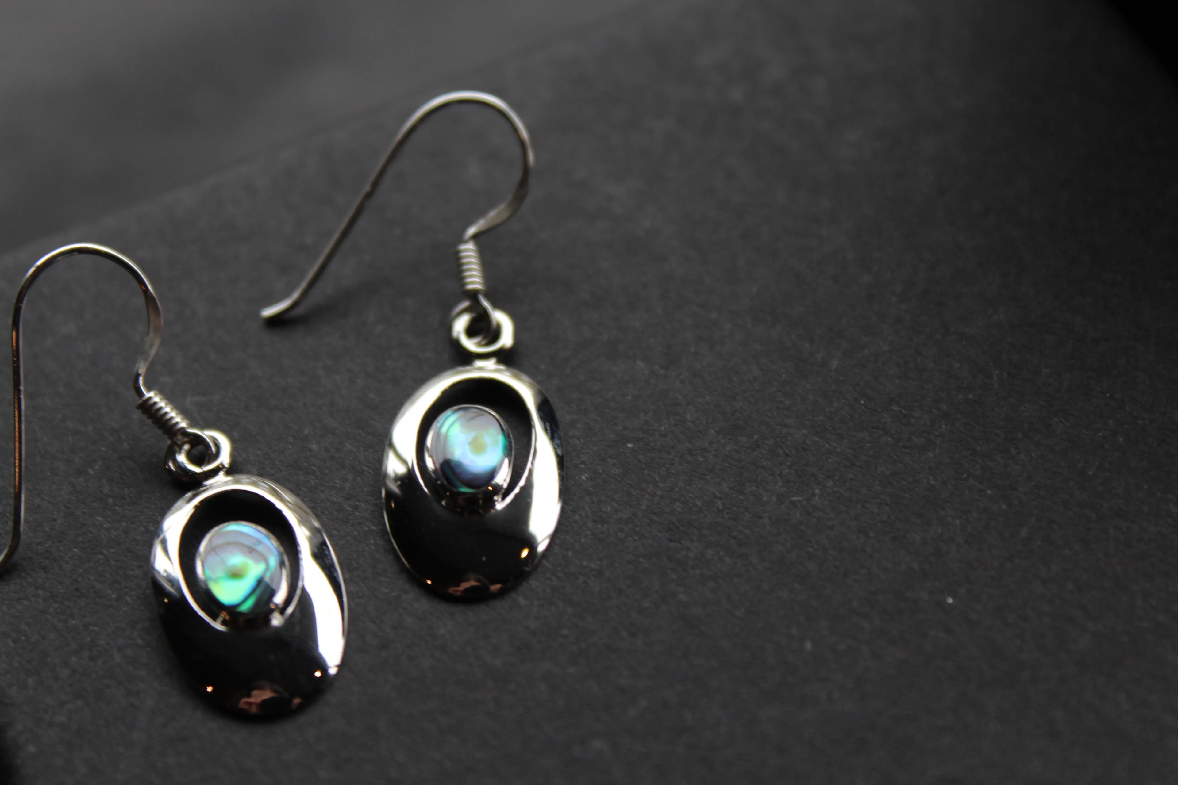 Abalone Oval Earrings - Swax Jewellery Barmouth
