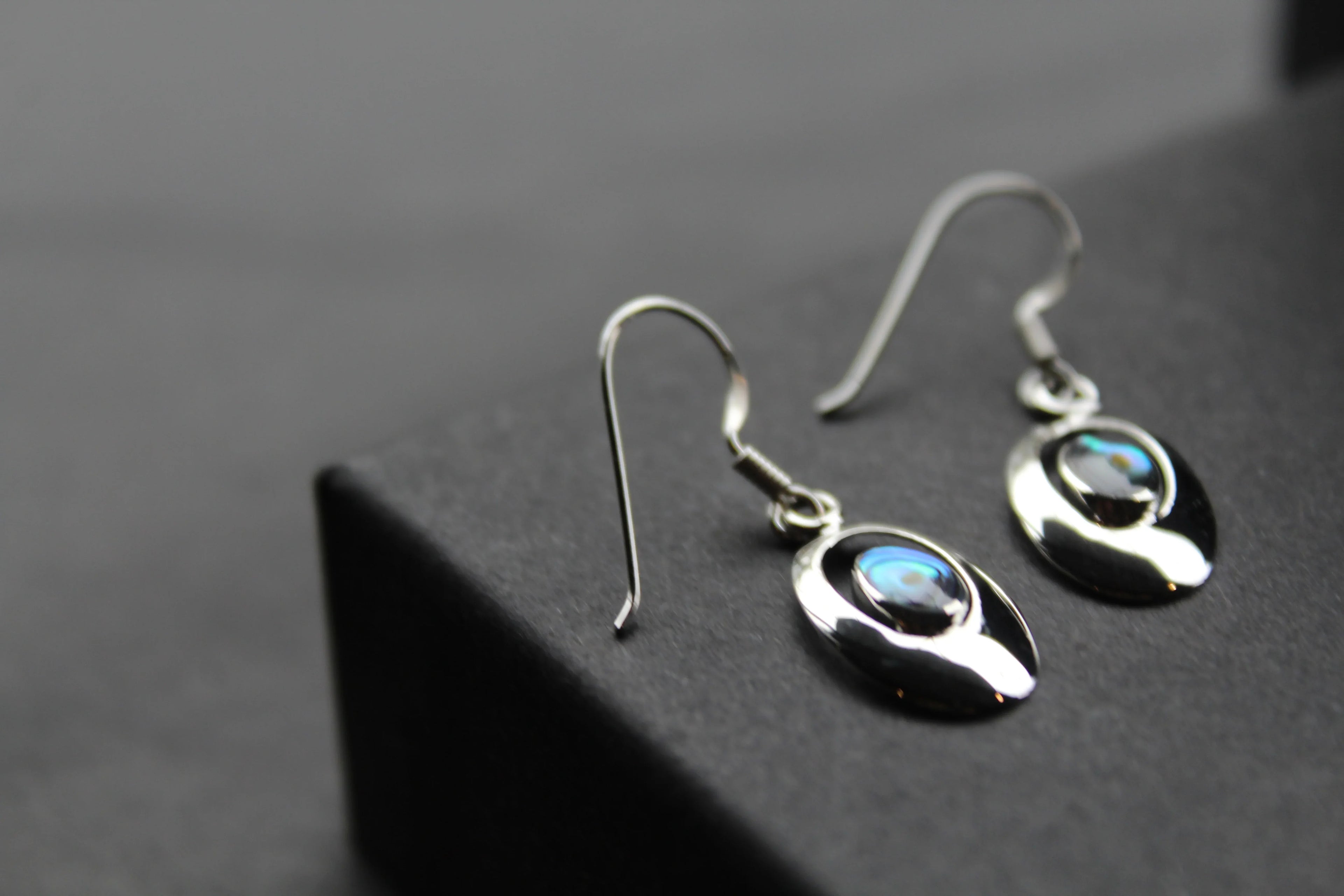 Abalone Oval Earrings - Swax Jewellery Barmouth
